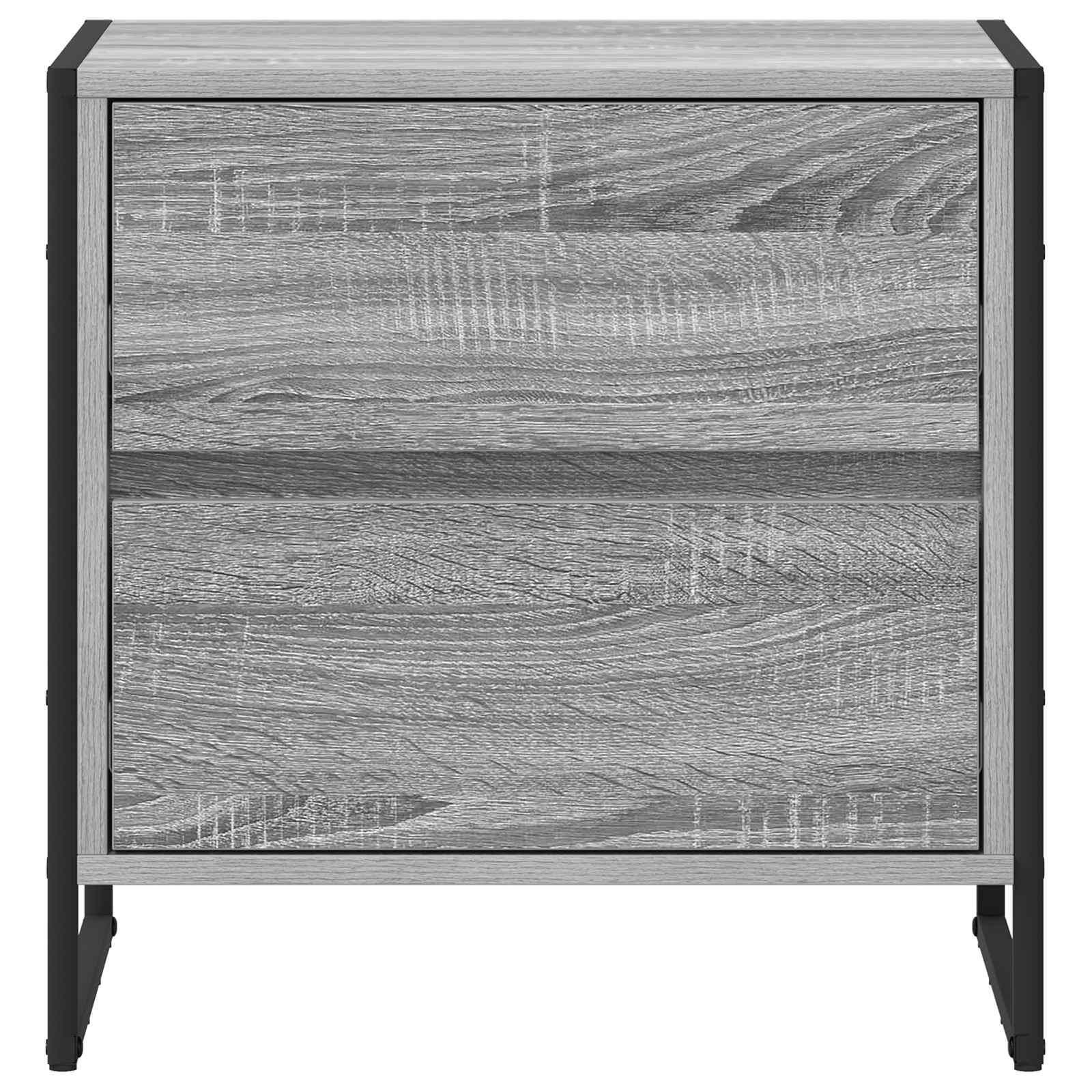 Mesa de Noche con cajón 2 pcs Gris Sonoma 50 x 39.5 x 50 cm