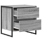 Mesa de Noche con cajón 2 pcs Gris Sonoma 50 x 39.5 x 50 cm