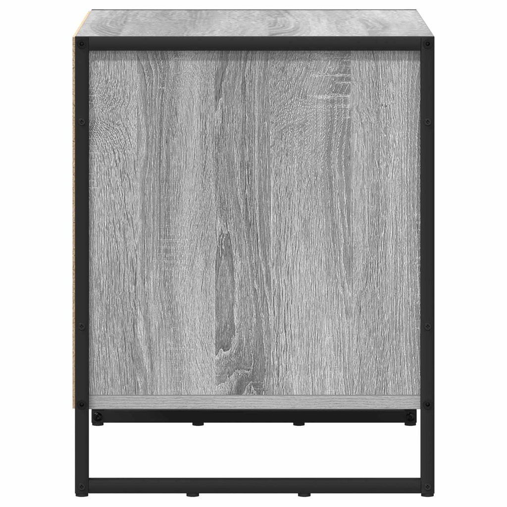 Mesa de Noche con cajón 2 pcs Gris Sonoma 50 x 39.5 x 50 cm