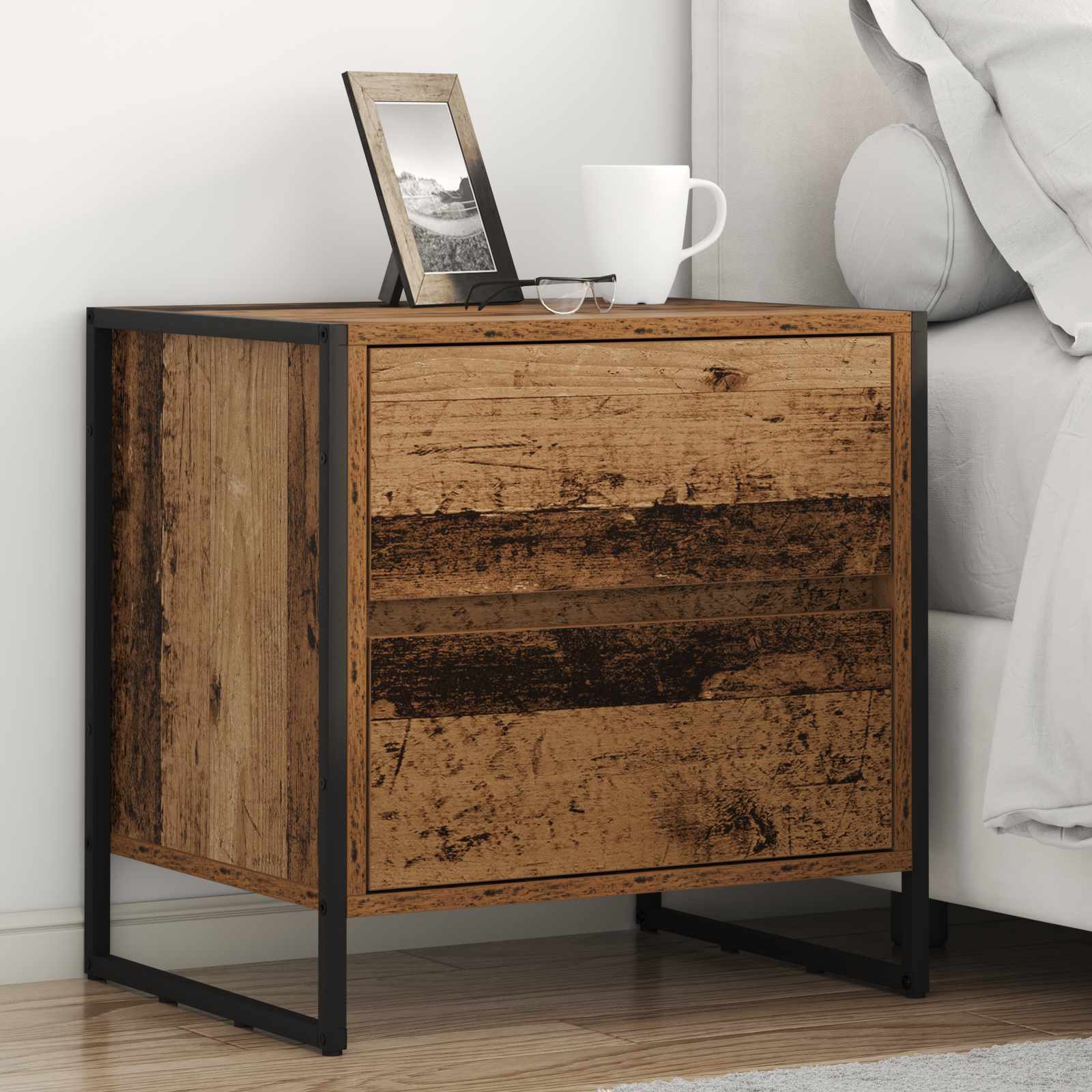 Nightstand with drawer 2 pcs Sonoma Gray 50 x 39.5 x 50 cm