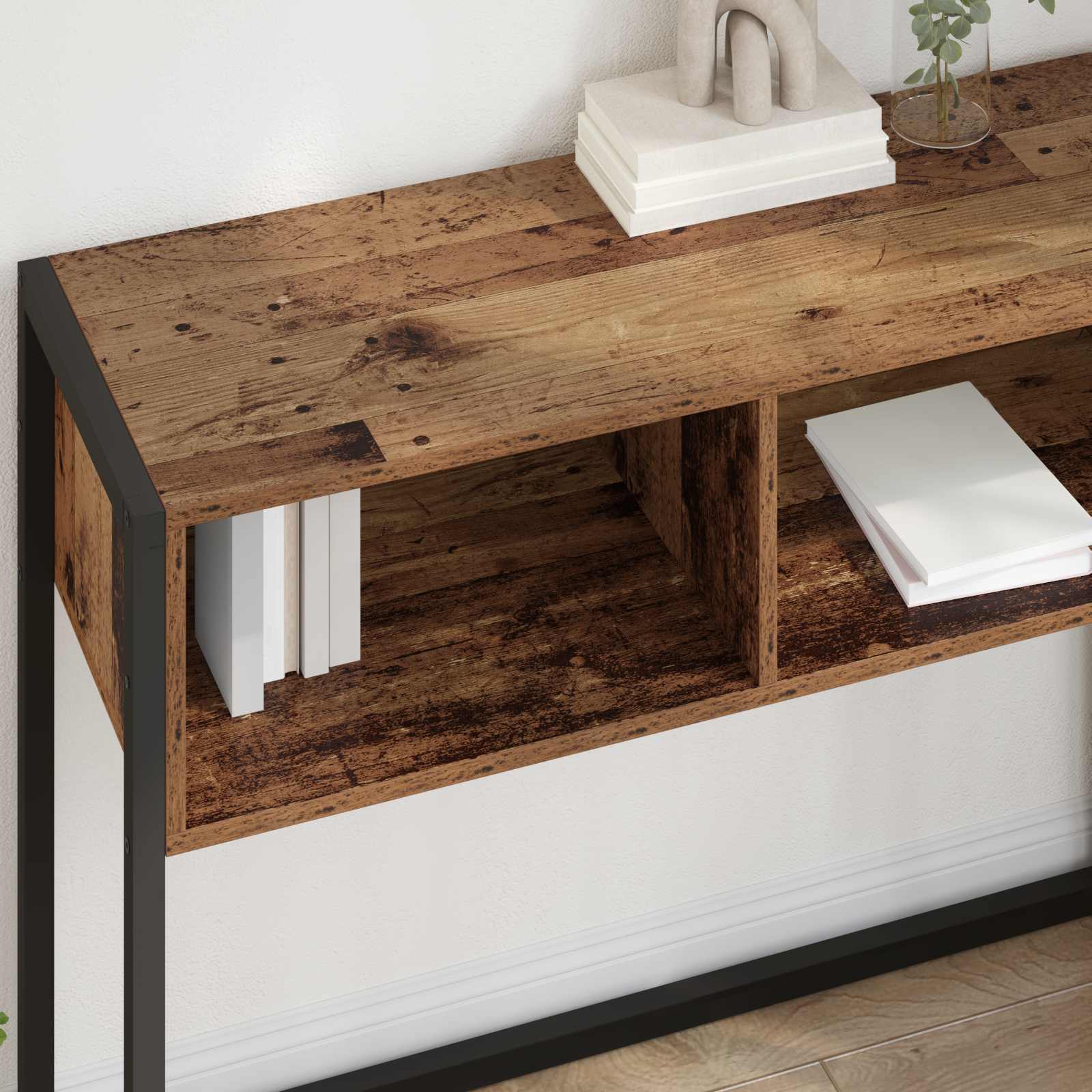Mesa Auxiliar con almacenamiento Madera Vieja 100 x 36 x 75 cm