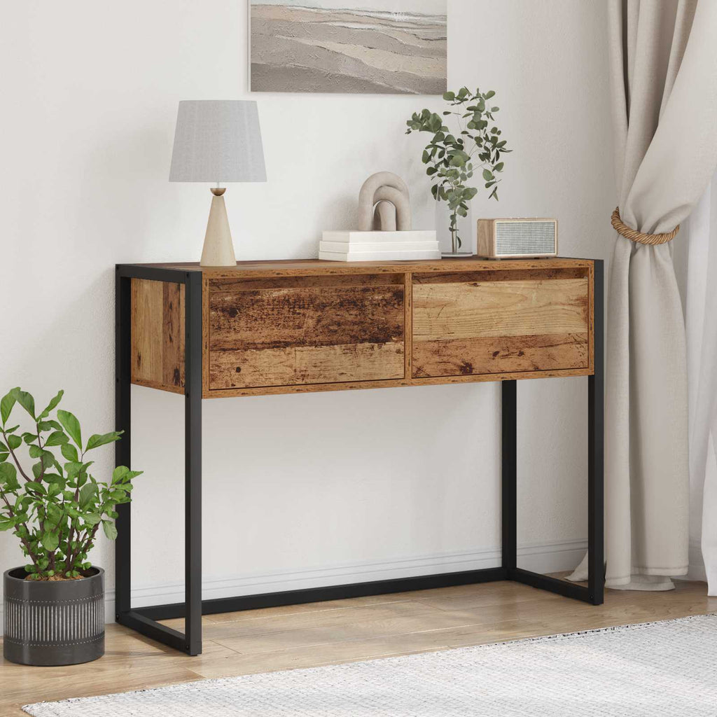 Mesa Auxiliar con cajón Madera Vieja 100 x 36 x 75 cm