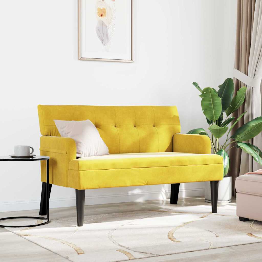 Banco Chesterfield Amarillo 112 x 65,5 x 75 cm Terciopelo