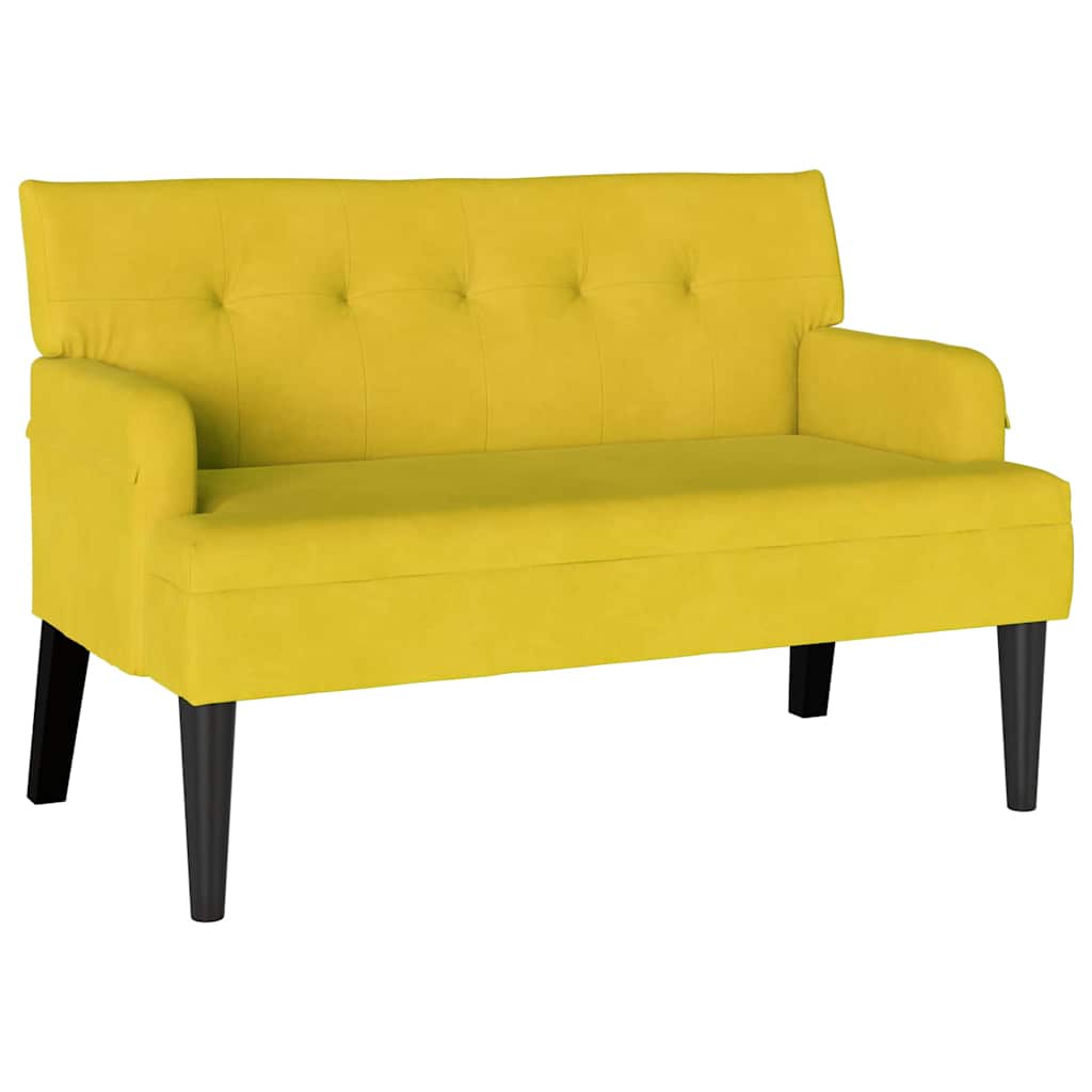 Banco Chesterfield Amarillo 112 x 65,5 x 75 cm Terciopelo