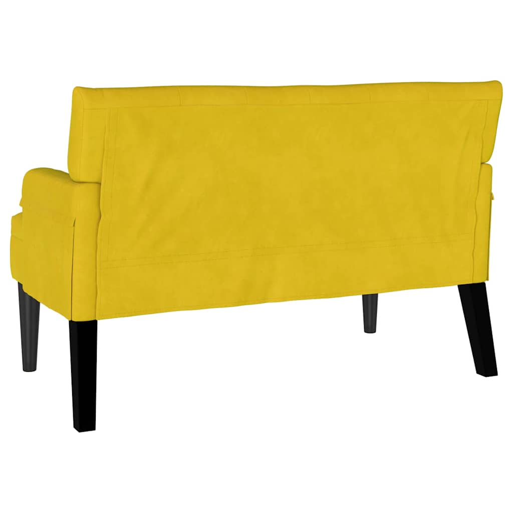 Banco Chesterfield Amarillo 112 x 65,5 x 75 cm Terciopelo