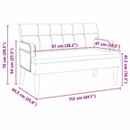 Banco Chesterfield Amarillo 112 x 65,5 x 75 cm Terciopelo