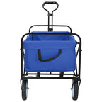 Carro de Mano Plegable Manual Azul 94 x 53 x 99 cm Tela Oxford