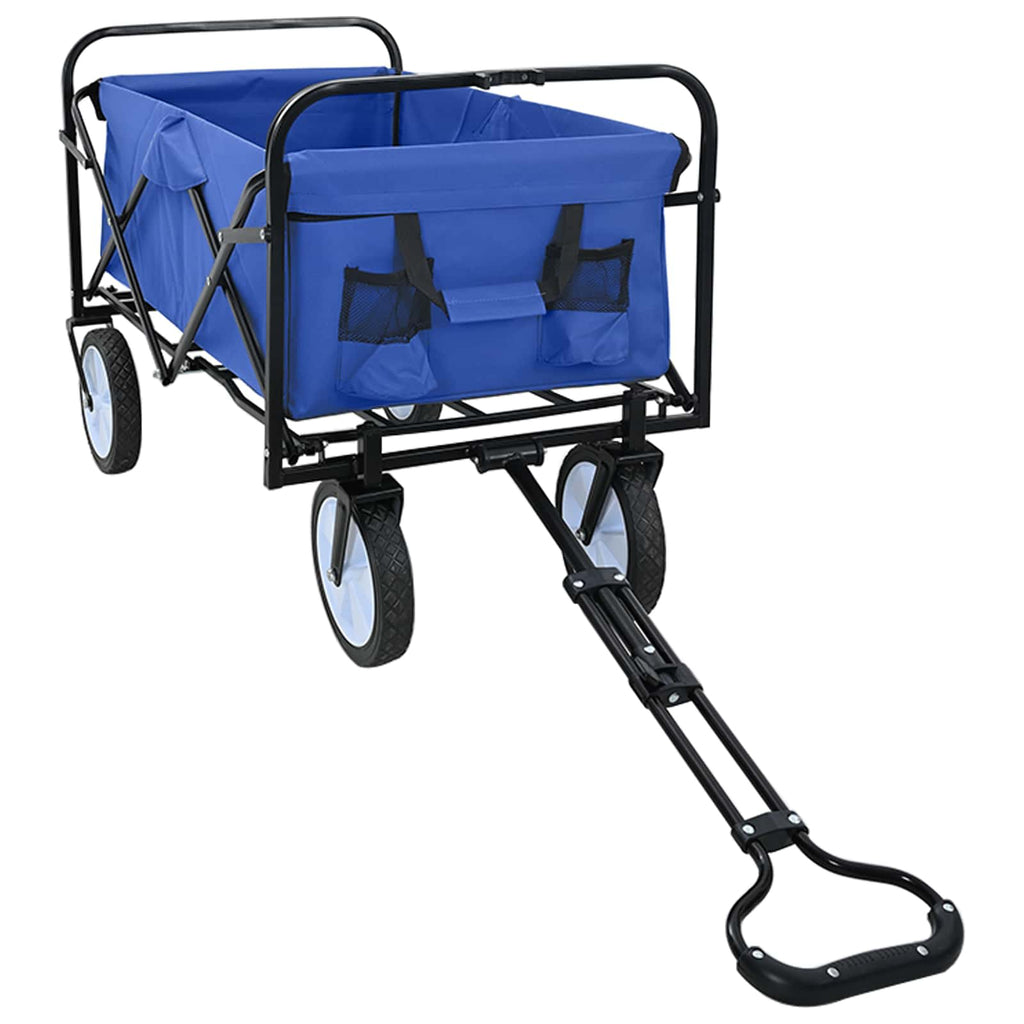 Carro de Mano Plegable Manual Azul 94 x 53 x 99 cm Tela Oxford