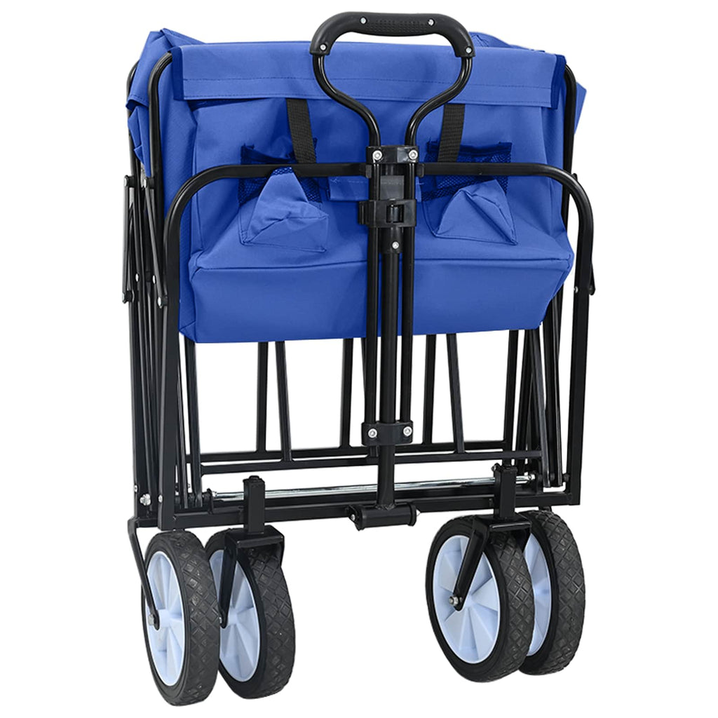 Carro de Mano Plegable Manual Azul 94 x 53 x 99 cm Tela Oxford