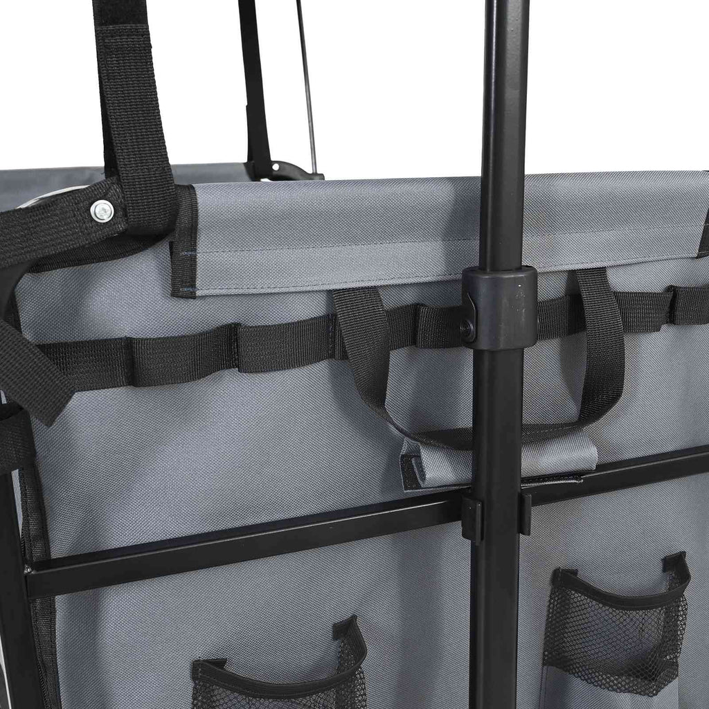 Carro de Mano Plegable Gris 105 x 56,5 x 116 cm Tela Oxford