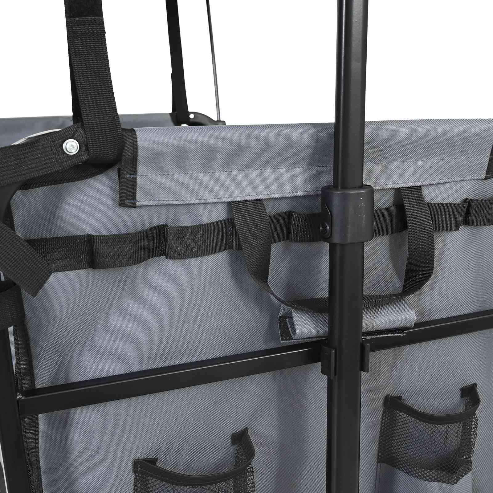 Carro de Mano Plegable Gris 105 x 56,5 x 116 cm Tela Oxford