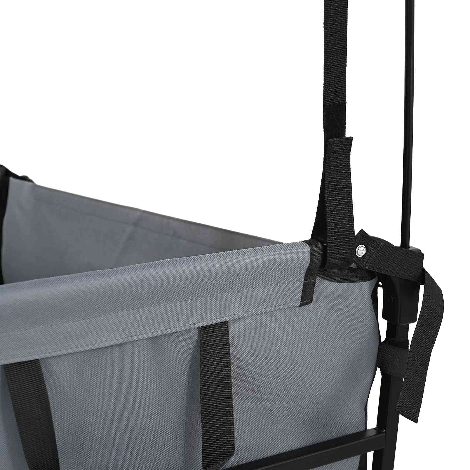 Carro de Mano Plegable Gris 105 x 56,5 x 116 cm Tela Oxford