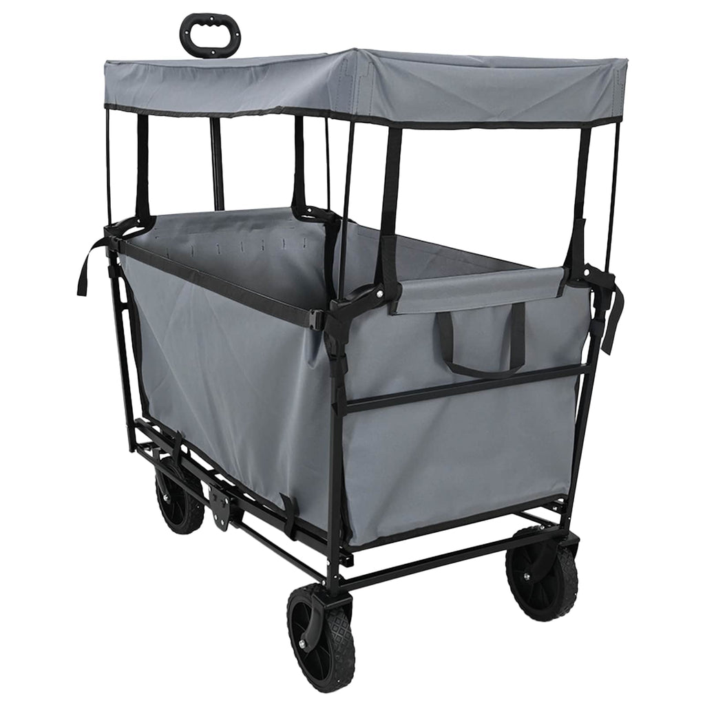 Carro de Mano Plegable Gris 105 x 56,5 x 116 cm Tela Oxford
