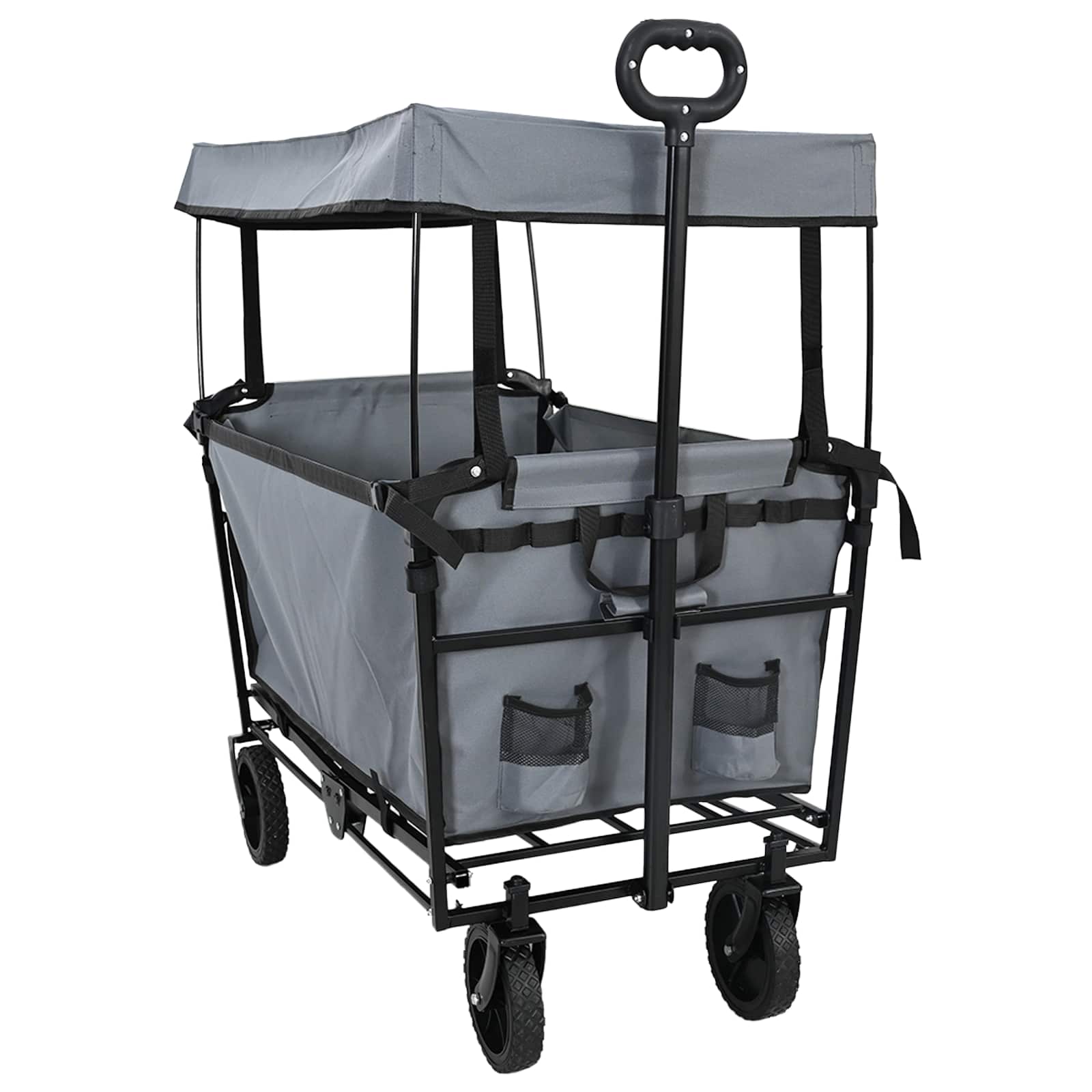 Carro de Mano Plegable Gris 105 x 56,5 x 116 cm Tela Oxford