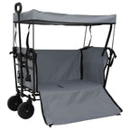 Carro de Mano Plegable Gris 105 x 56,5 x 116 cm Tela Oxford