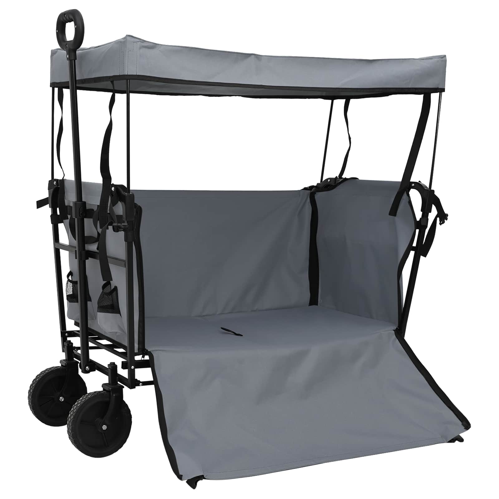 Carro de Mano Plegable Gris 105 x 56,5 x 116 cm Tela Oxford