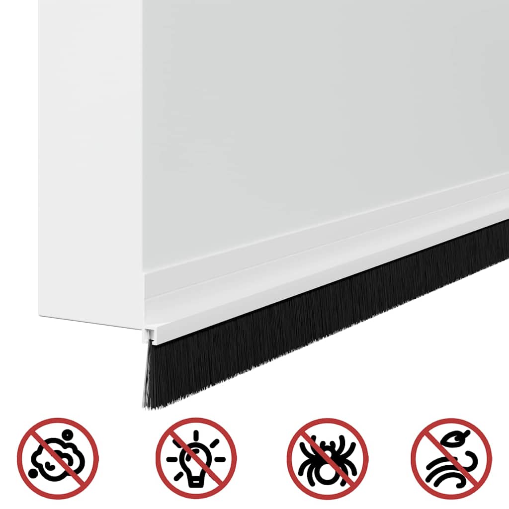 Sellos de cepillo para puertas autoadhesivos 12 pcs 100 cm