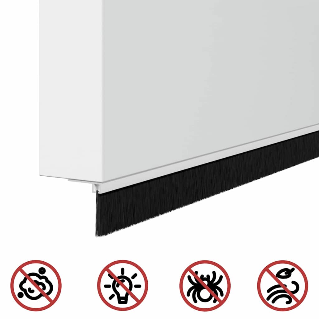 Sellos de cepillo para puertas autoadhesivos 12 pcs 100 cm