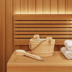 Cubo de Sauna 2 pcs Marrón Madera de Pino Sólida y Cáñamo
