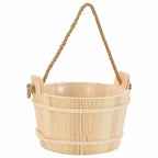 Cubo de Sauna 2 pcs Marrón Madera de Pino Sólida y Cáñamo