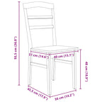 Silla de comedor 2 pcs Madera de Caucho Sólido