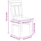 Silla de comedor 2 pcs Madera de Caucho Sólido