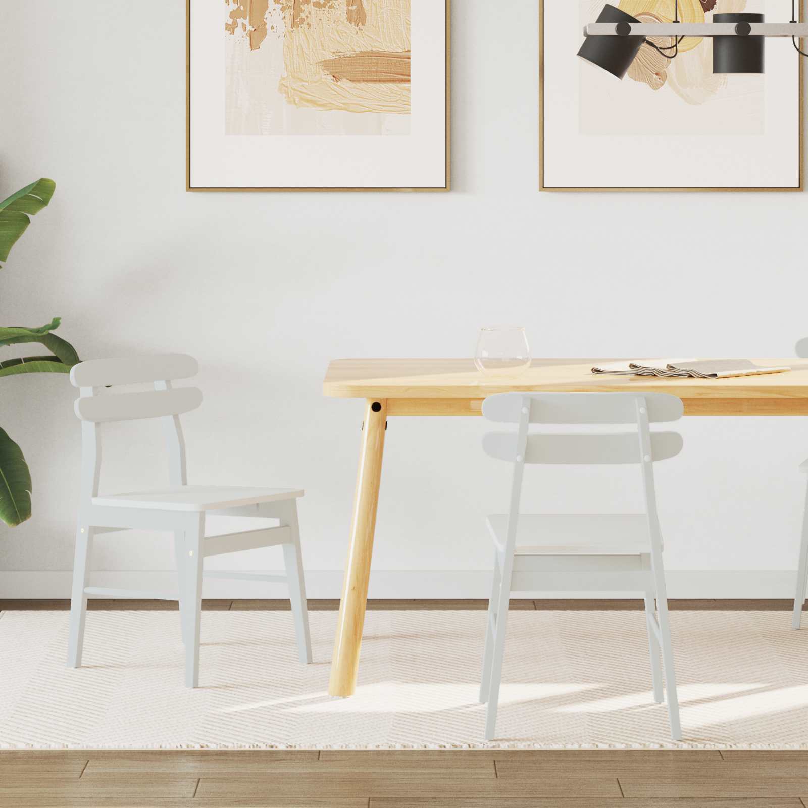 Silla de comedor 2 pcs Madera de Caucho Sólido