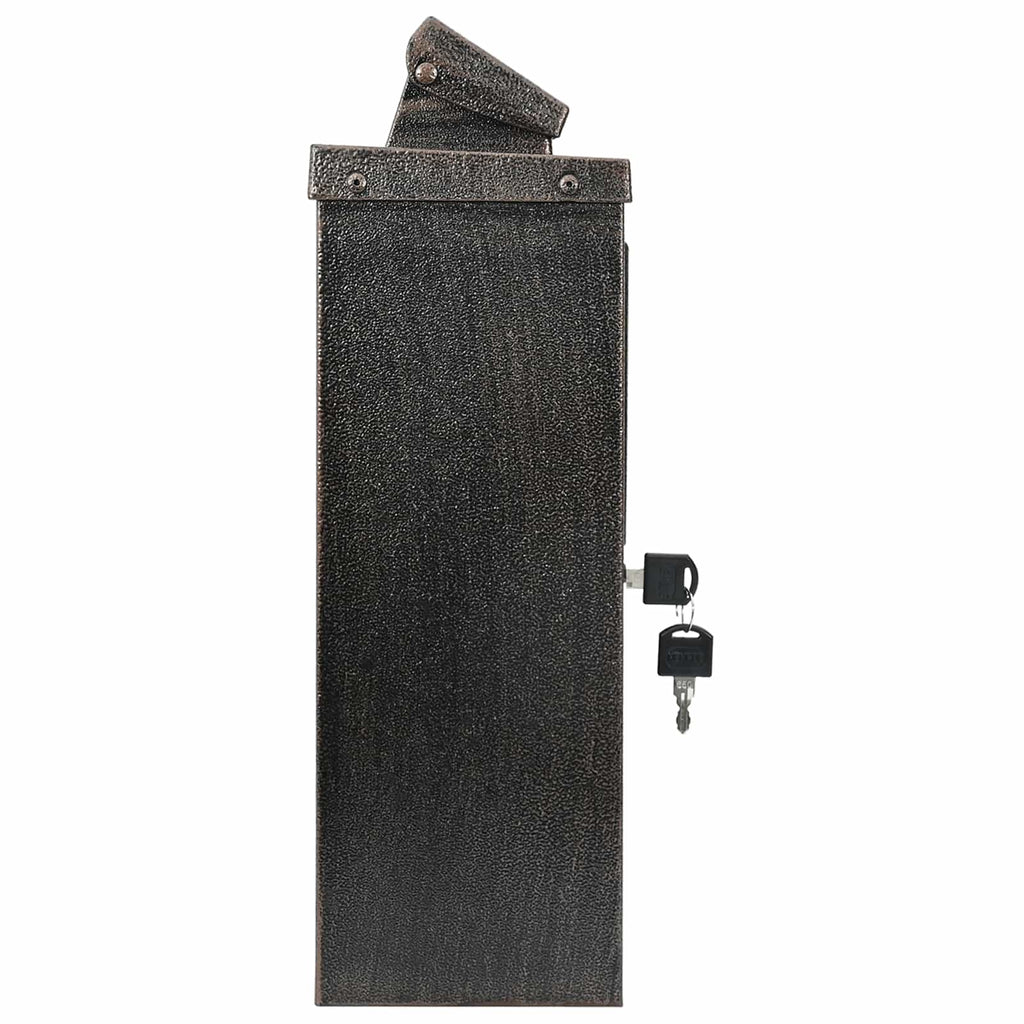 Buzón Montado en la Pared con puerta Bronce 29 x 13 x 41 cm