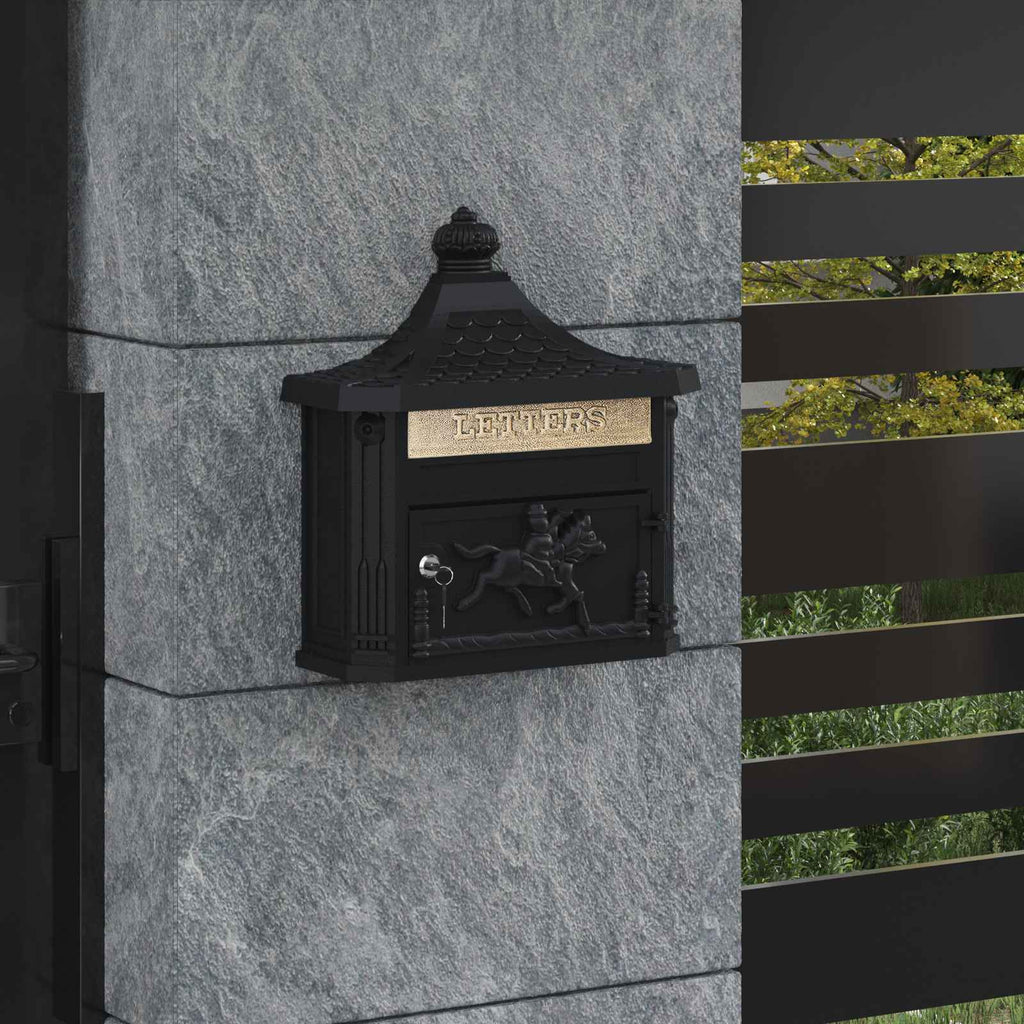 Buzón Montado en la Pared con puerta Bronce 40,5 x 16 x 45 cm
