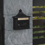 Buzón Montado en la Pared con puerta Bronce 40,5 x 16 x 45 cm