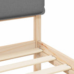 Estructura de Cama con Cabecera Tapizada Gris Claro