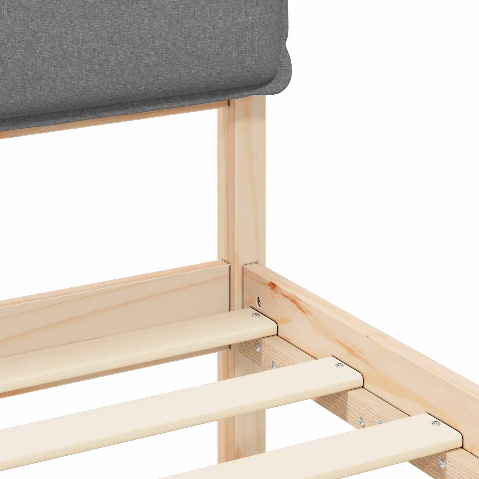 Estructura de Cama con Cabecera Tapizada Gris Claro