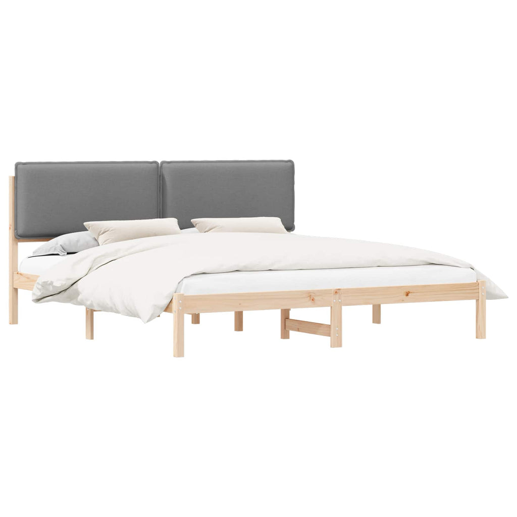 Estructura de Cama con Cabecera Tapizada Gris Claro
