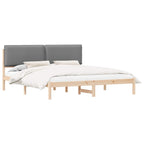 Estructura de Cama con Cabecera Tapizada Gris Claro