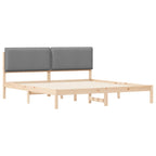 Estructura de Cama con Cabecera Tapizada Gris Claro