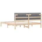 Estructura de Cama con Cabecera Tapizada Gris Claro