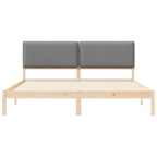 Estructura de Cama con Cabecera Tapizada Gris Claro