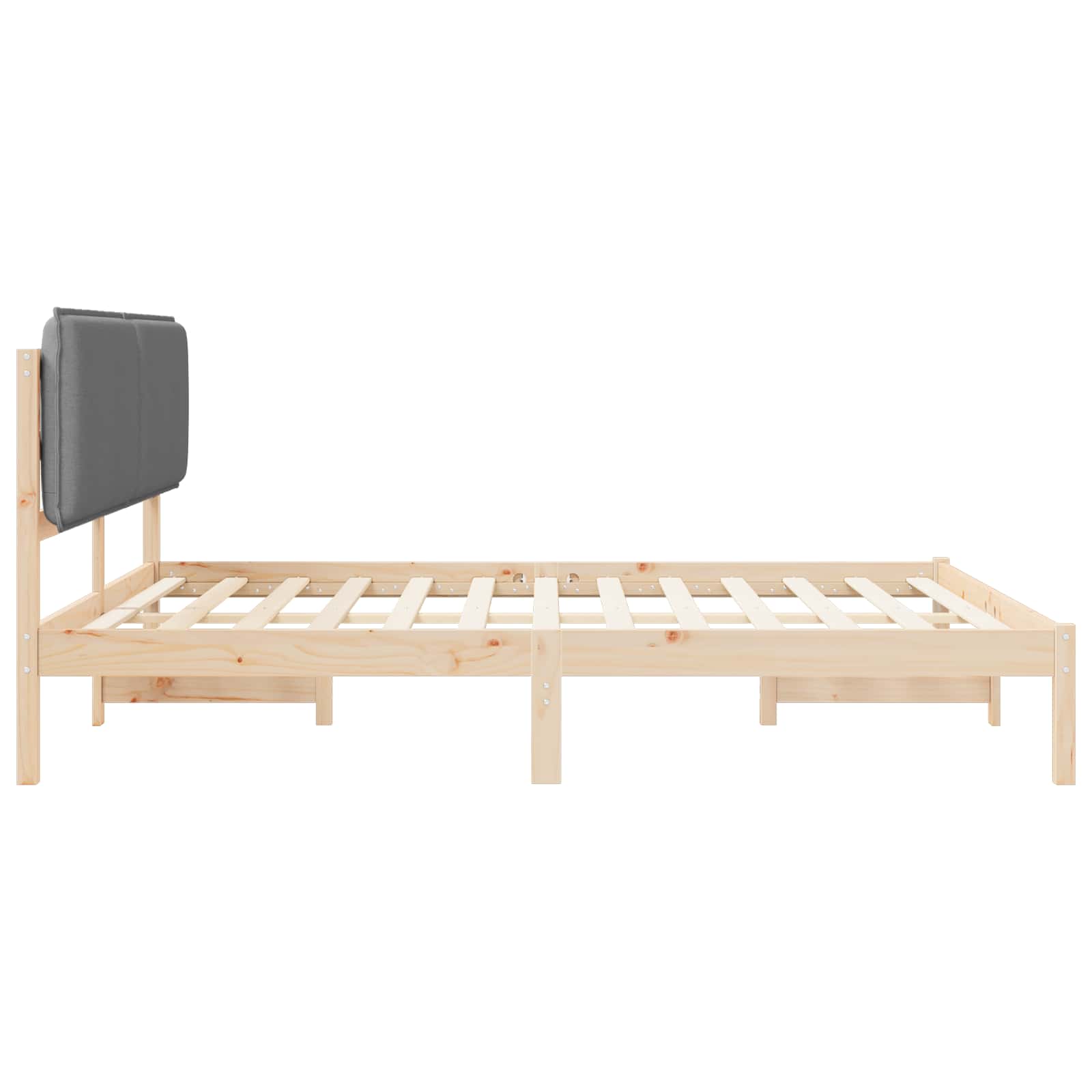 Estructura de Cama con Cabecera Tapizada Gris Claro