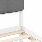 Estructura de Cama con Cabecera Tapizada Gris Claro