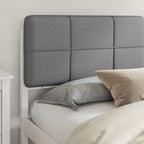 Estructura de Cama con Cabecera Tapizada Gris Claro