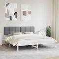 Estructura de Cama con Cabecera Tapizada Gris Claro