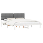 Estructura de Cama con Cabecera Tapizada Gris Claro
