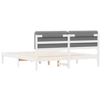 Estructura de Cama con Cabecera Tapizada Gris Claro