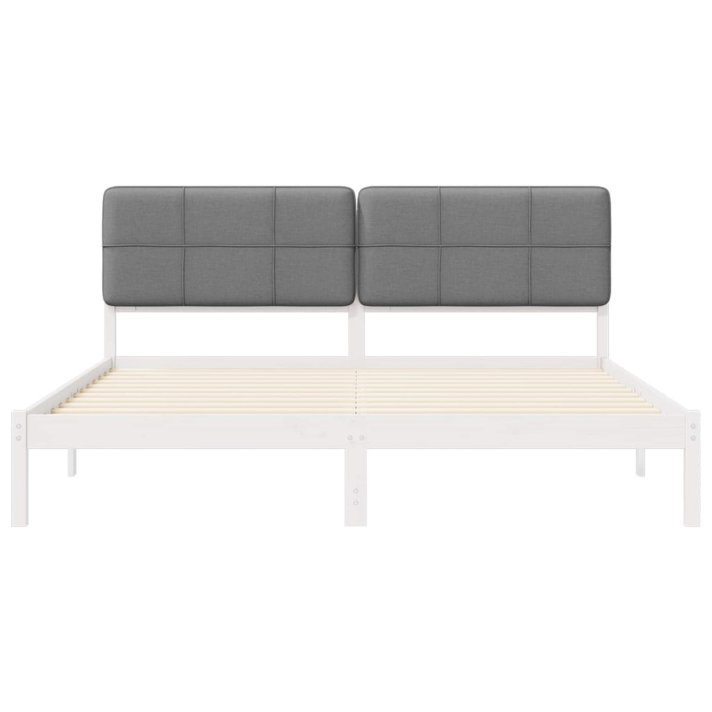 Estructura de Cama con Cabecera Tapizada Gris Claro
