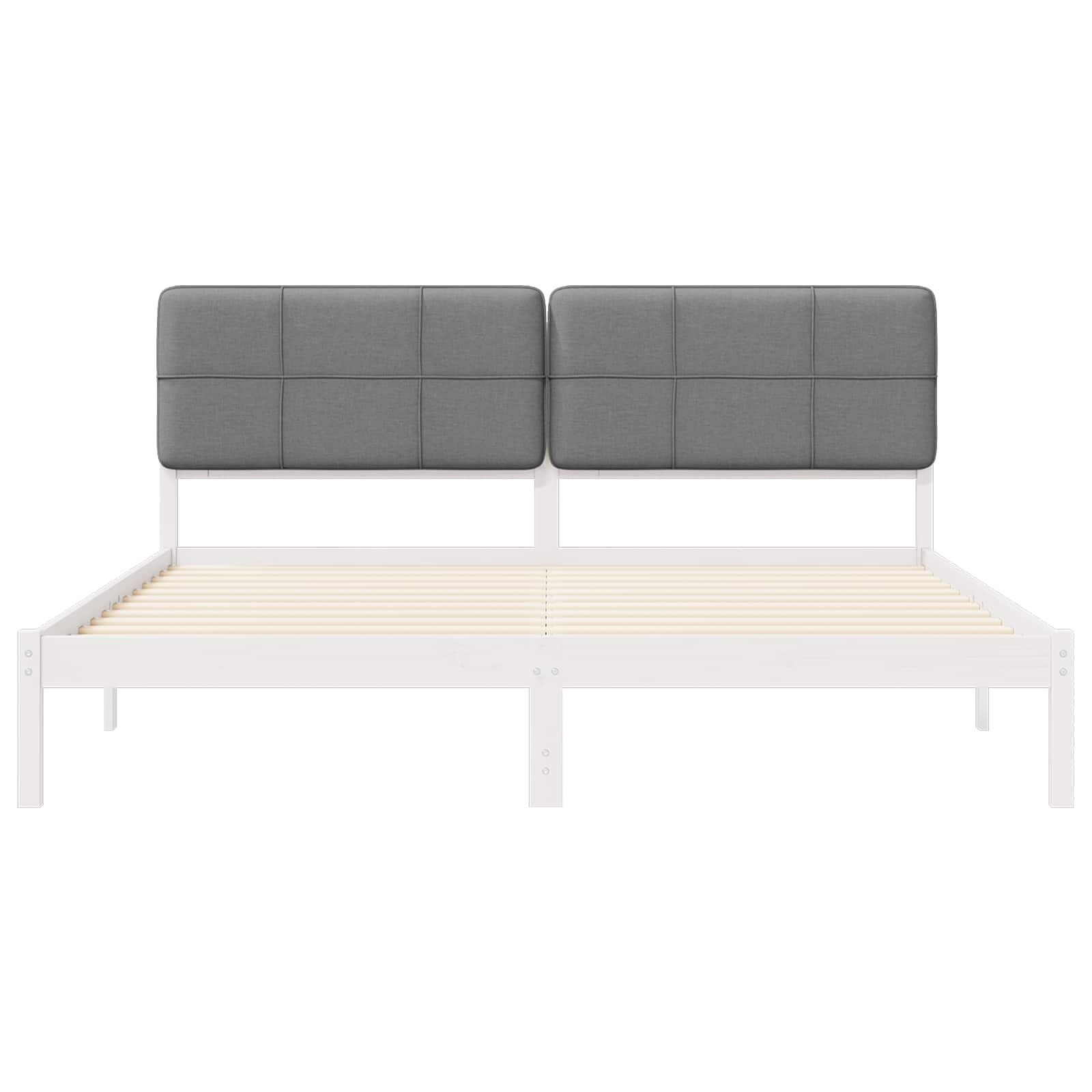 Estructura de Cama con Cabecera Tapizada Gris Claro