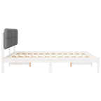 Estructura de Cama con Cabecera Tapizada Gris Claro