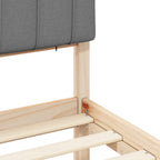 Estructura de Cama con Cabecera Tapizada Gris Claro
