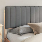 Estructura de Cama con Cabecera Tapizada Gris Claro