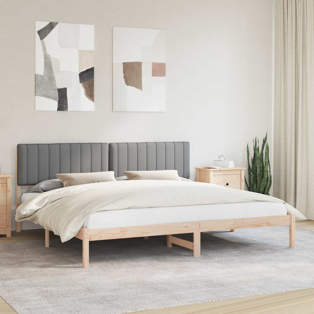 Estructura de Cama con Cabecera Tapizada Gris Claro
