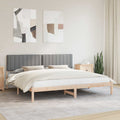 Estructura de Cama con Cabecera Tapizada Gris Claro
